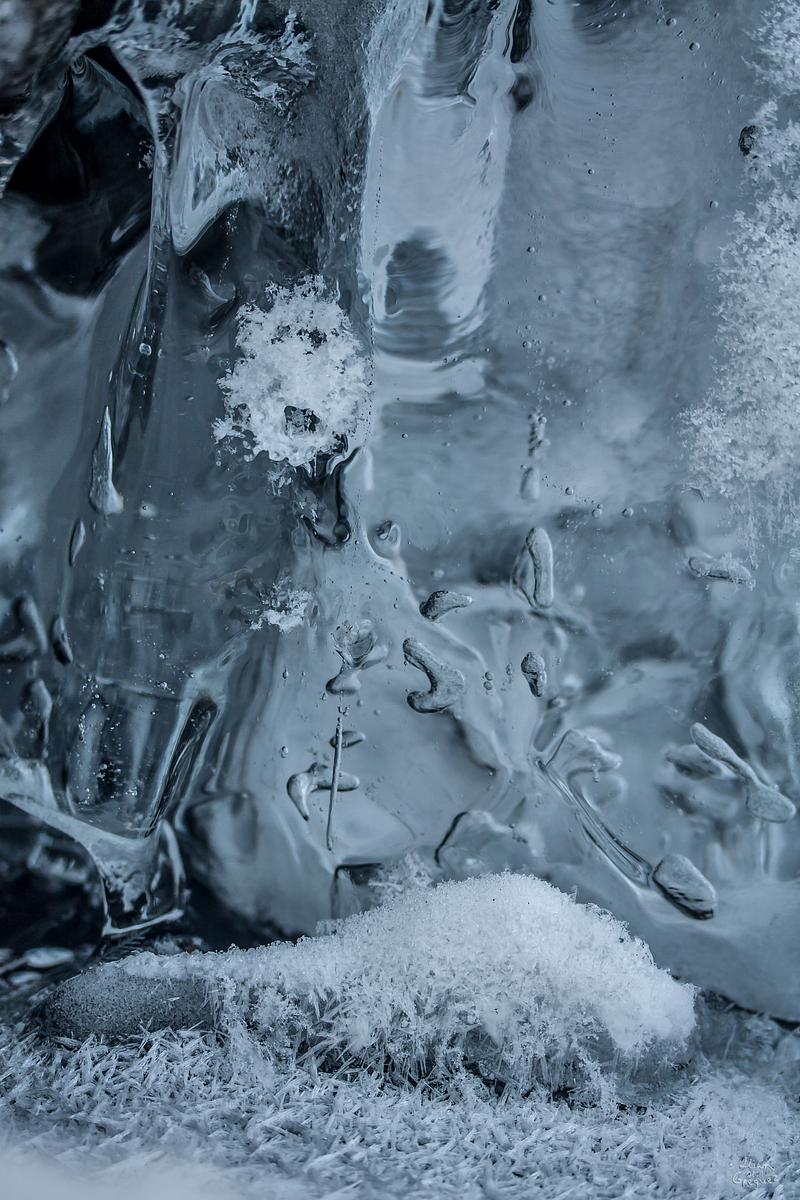 Catskill mountain winter Ice macro photograph by Lliam Greguez 2011