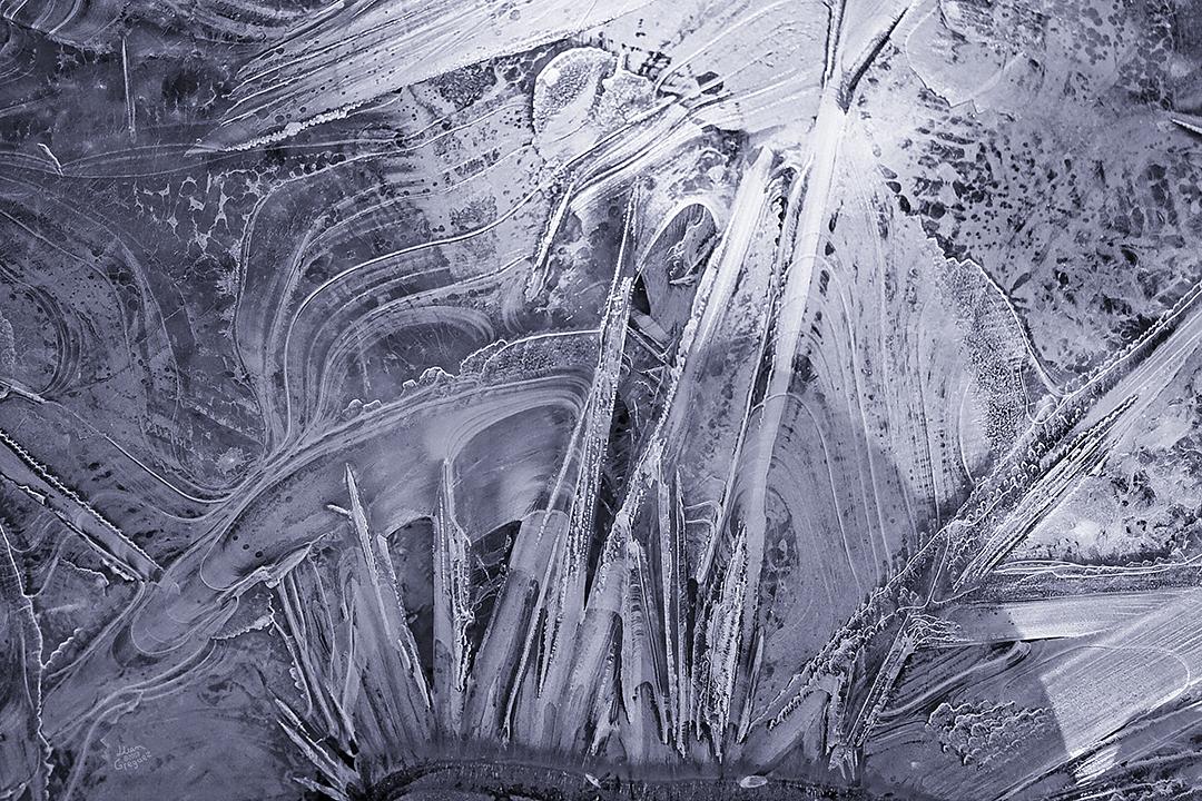 Catskill mountain winter Ice macro photograph by Lliam Greguez 2008