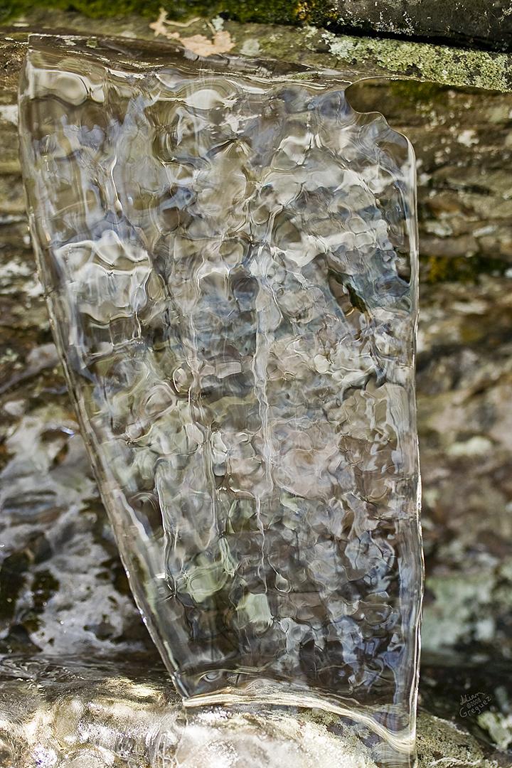 Catskill mountain winter Ice macro photograph by Lliam Greguez 2008