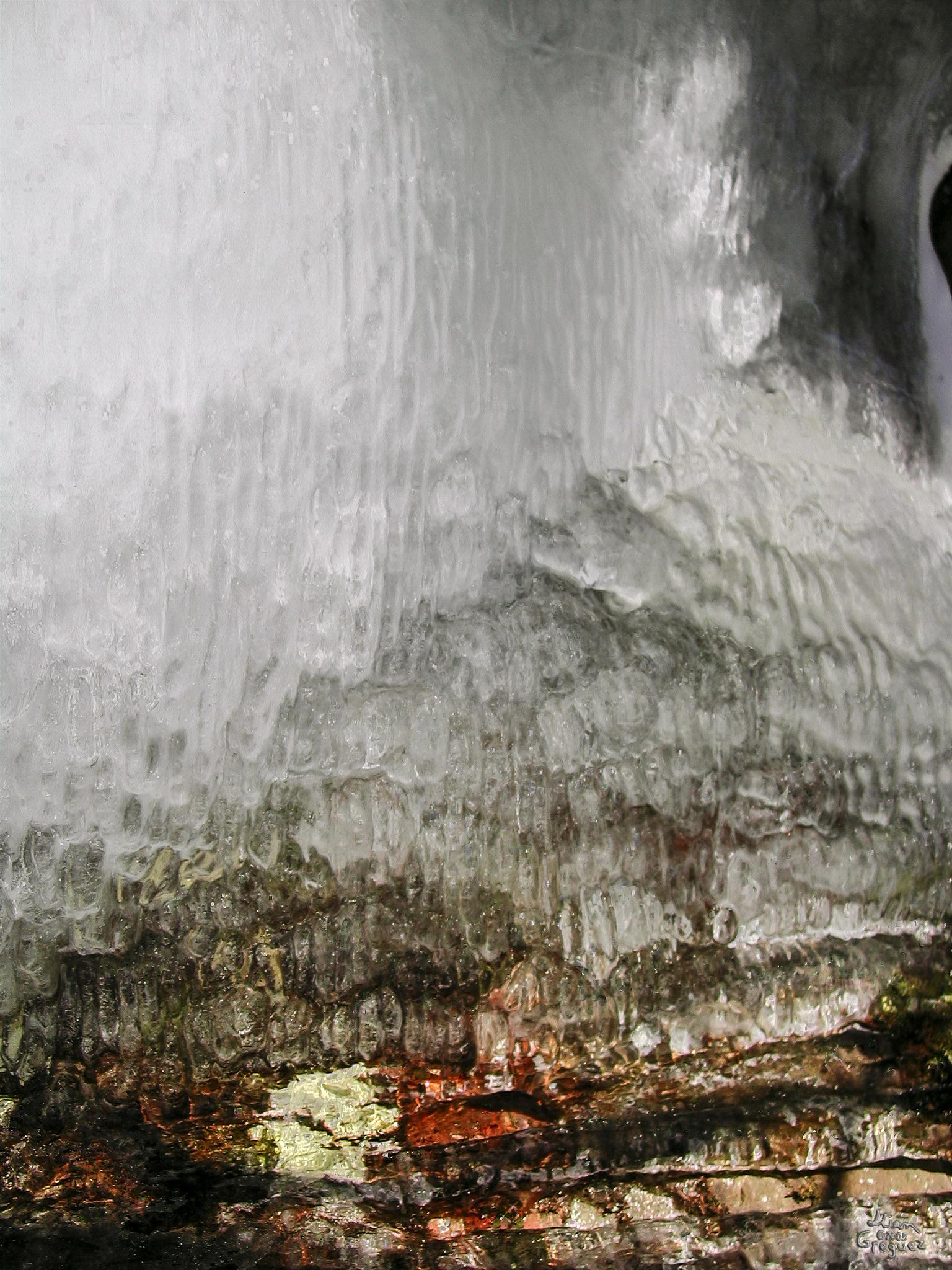 Catskill mountain winter Ice macro photograph by Lliam Greguez 2005