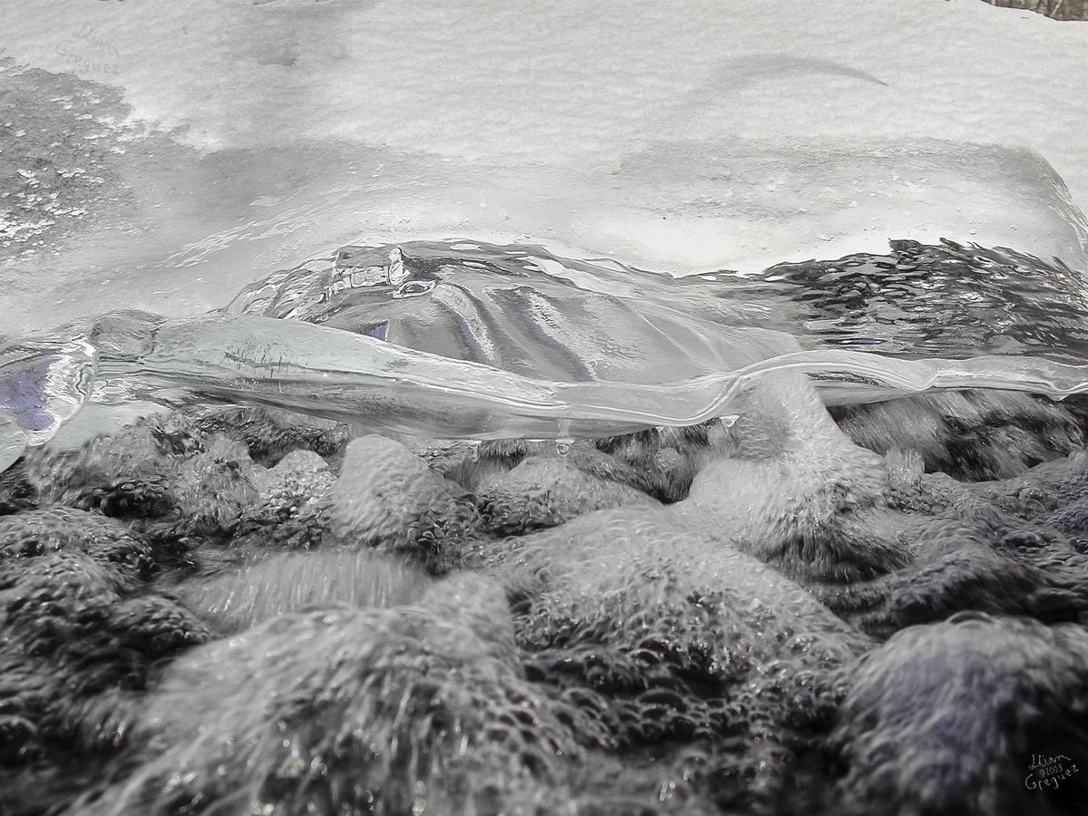 Catskill mountain winter Ice macro photograph by Lliam Greguez 2005