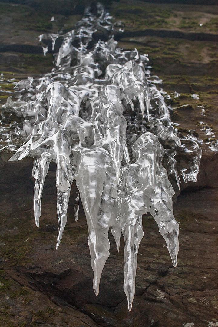Catskill mountain winter Ice macro photograph by Lliam Greguez 2010