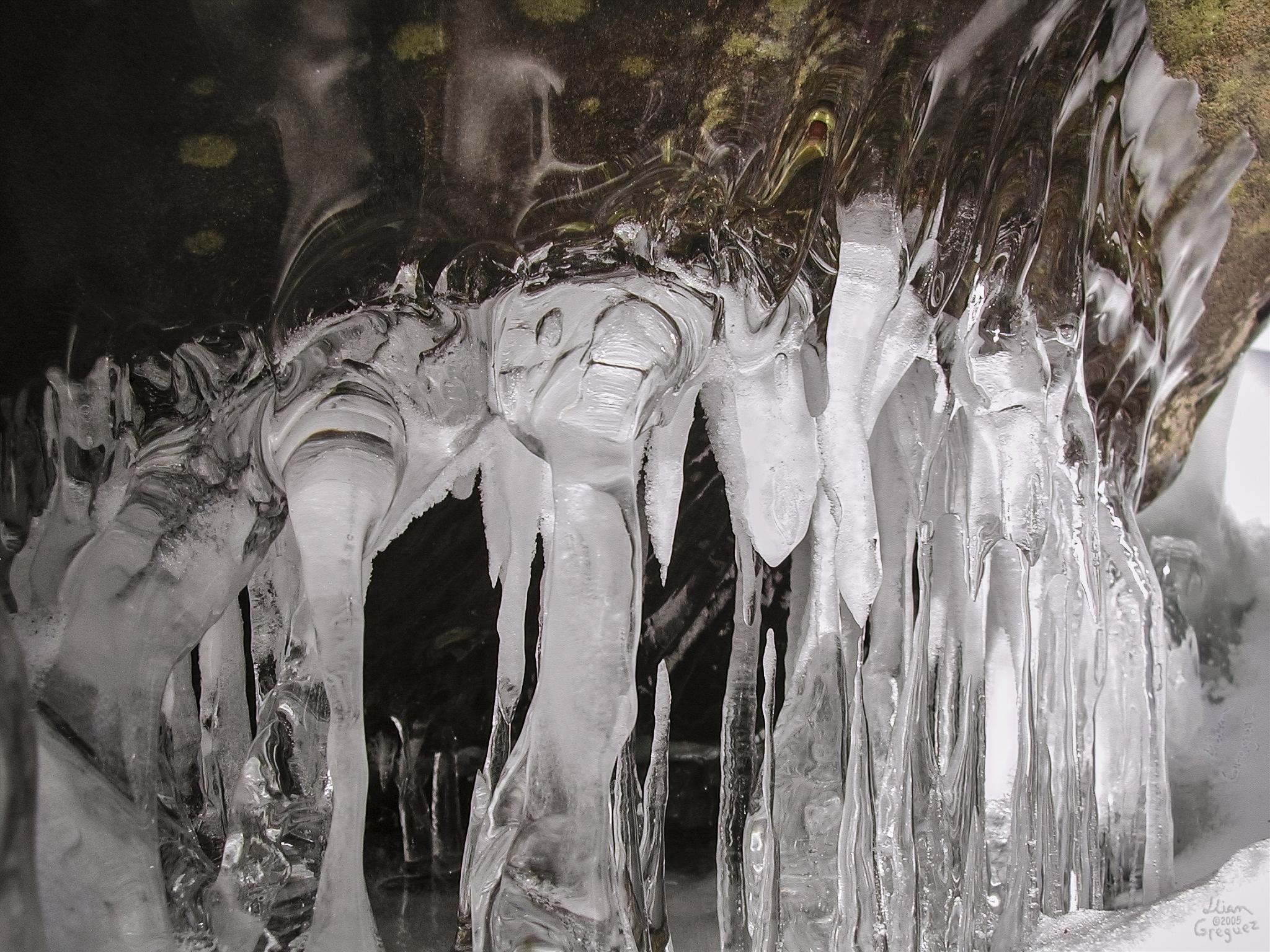 Catskill mountain winter Ice macro photograph by Lliam Greguez 2005