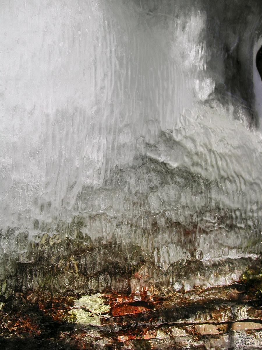 Catskill mountain winter Ice macro photograph by Lliam Greguez 2005