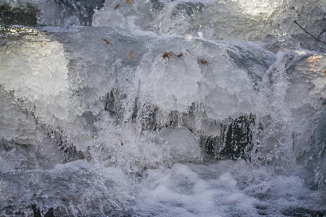 Catskill mountain winter Ice macro photograph by Lliam Greguez 2008