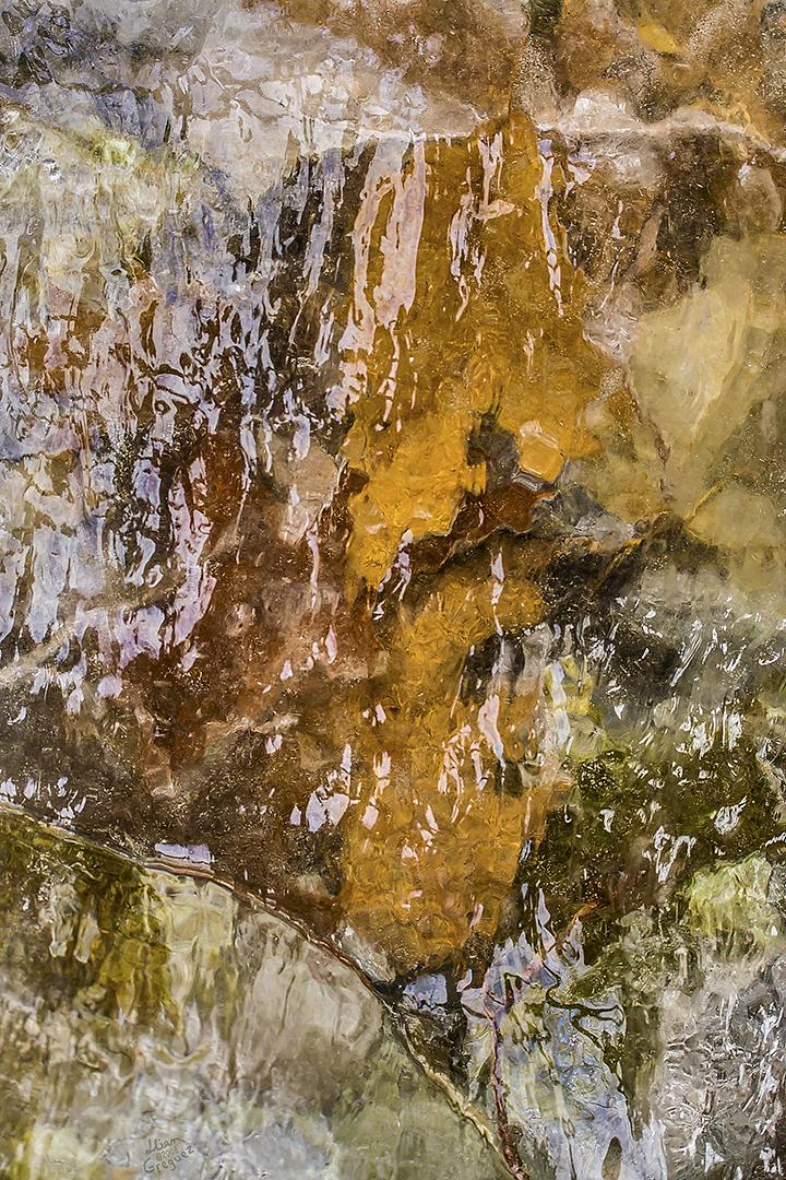 Catskill mountain winter Ice macro photograph by Lliam Greguez 2008
